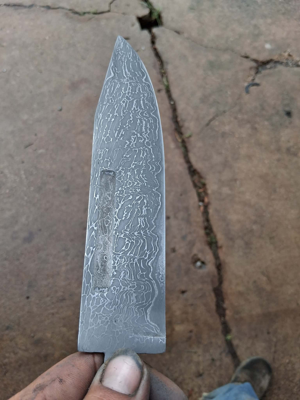 Cable Damascus cladded 1084 billet